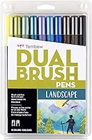 Vista 19 de Tombow 56188 Marcadores artísticos de doble pincel, Galaxy, paquete de 10. Marcadores mezclables, con pincel y punta fina