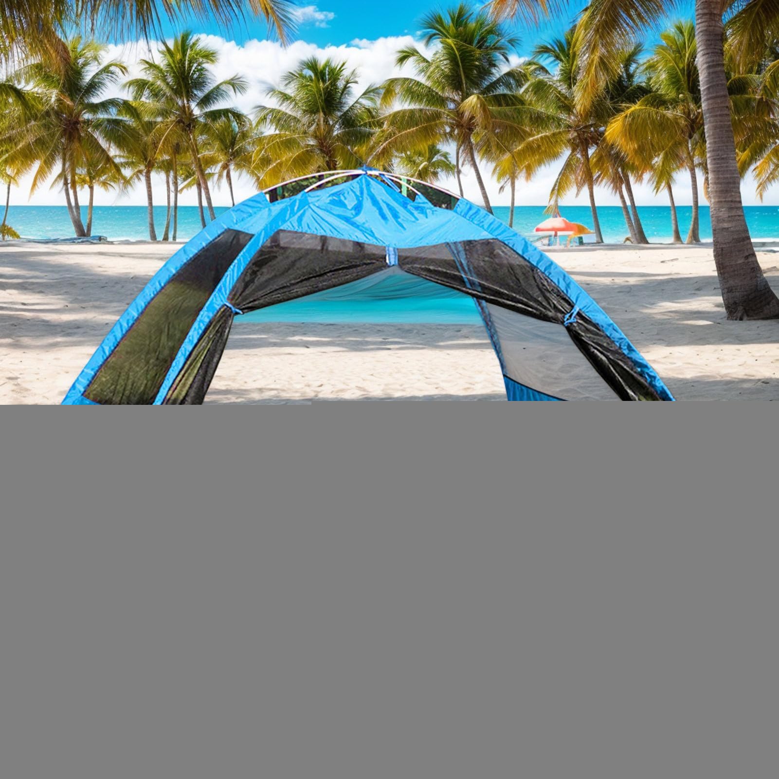 Abri Solaire Tente Pop-up de Plage avec Canopée Solaire | Protection UV Pare-Imperméable Auvent pour 3 à 4 Personnes Loisirs Familiaux Camping Jardin Terrasse Pêche Pique-nique