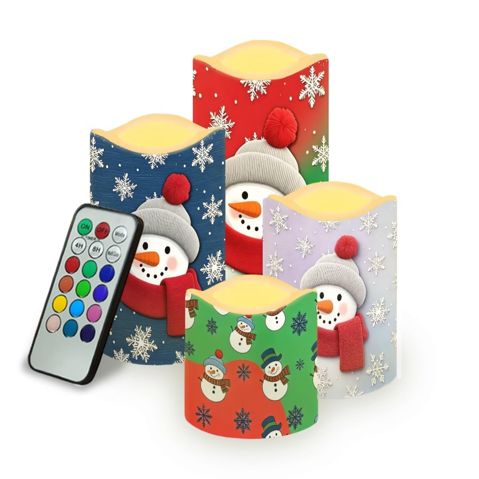 Snowman Christmas Color Changing Electric Candles