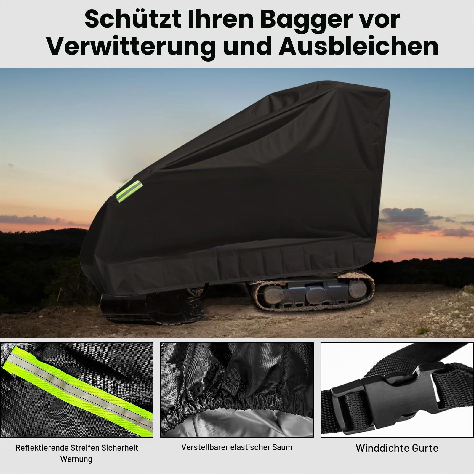 LIROPAU Minibagger Abdeckung, 210D Bagger Schutzhülle