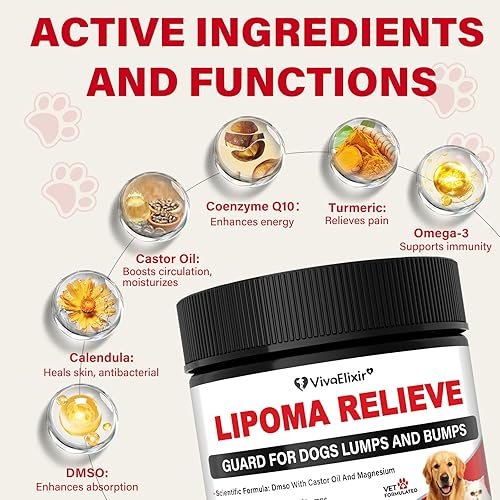 Miniatura 4 de DMSO - Lipoma para perros, protege al perro lejos de bultos y protuberancias, reduce la inflamación y la hinchazón, suaviza los bultos grasos y los