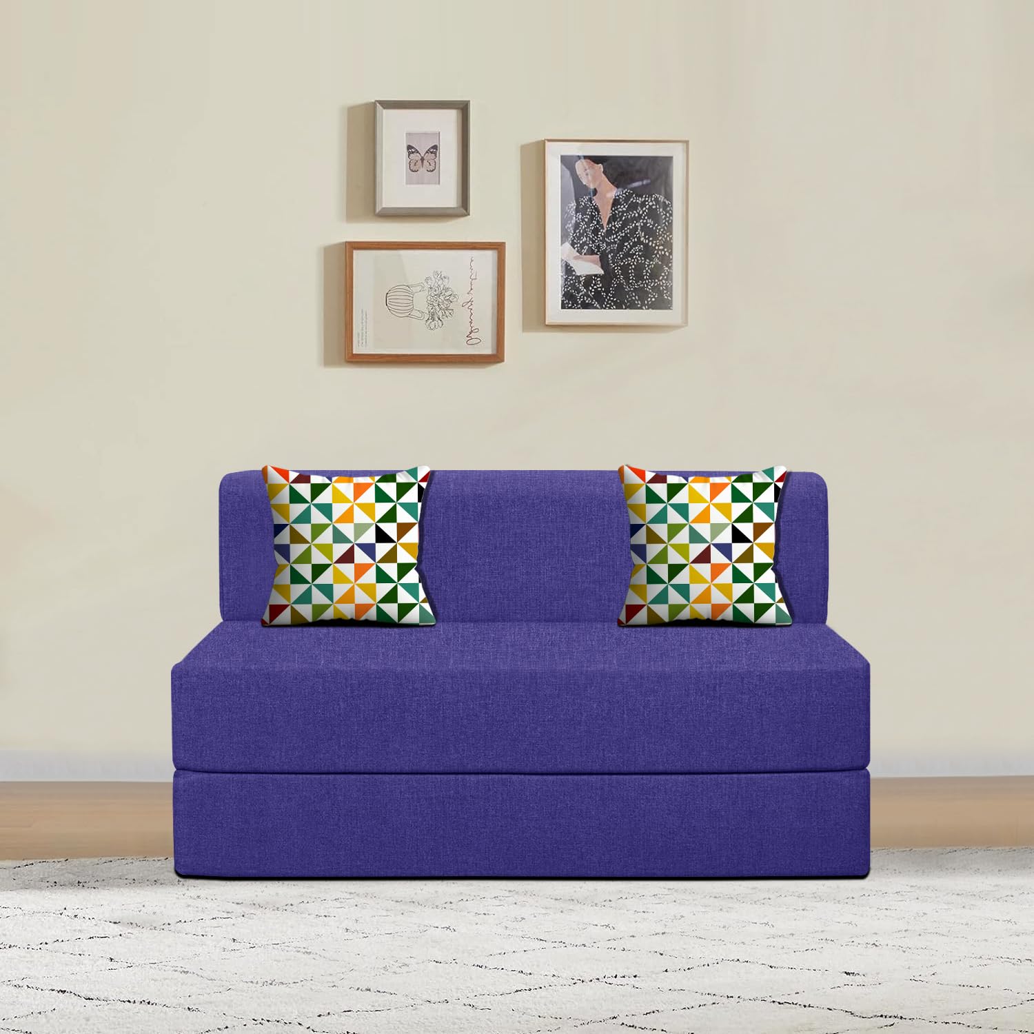 TRENDY VIBES Sofa 2 Seater, Sofa Bed 4X6 Feet, Folding Sofa Bed, Sofa Cum Beds for Living Room, Flipper 2 Seater Sofa with Cushion-Purple (B0D9DB7F64) Amazon Price History, Amazon Price Tracker