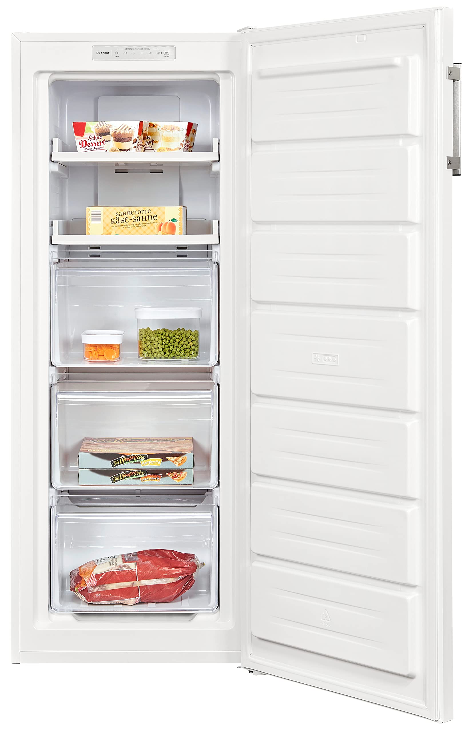 Exquisit Gefrierschank GS231-NF-H-040C weiss | 161l Nutzinhalt | NoFrost | LED-Anzeige | Umluftkühlung