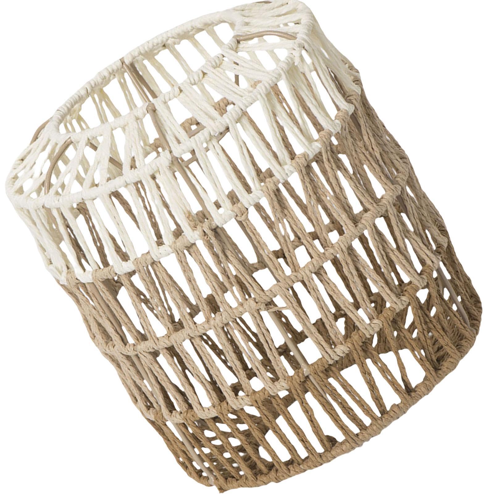 Ktuxzci Light Paper Rope Lampshade Illuminate Room With Style Using Trendy Woven Lamp Shade Three Color Gradient Lampshade Easy Installation Fixture Shade
