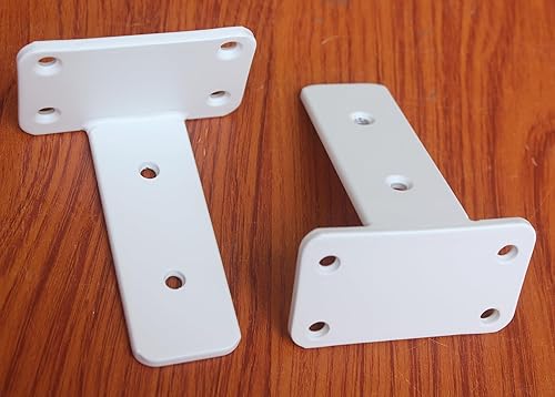 Vista 144 de Paquete de 16 soportes de estante en L ocultos negros de 6 pulgadas (1/5 pulgadas de grosor) soportes flotantes de hierro para estantes industriales