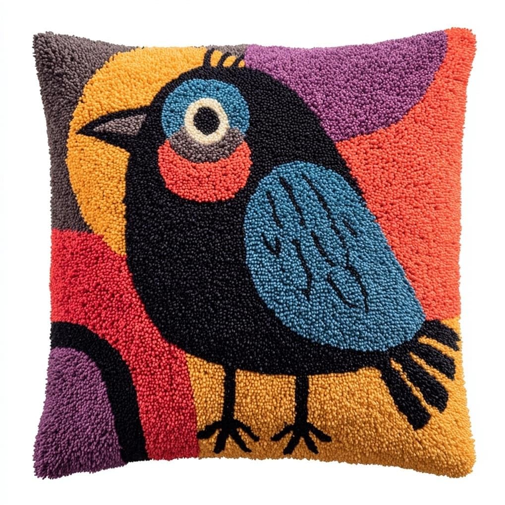 AxiangziK Latch Hook Cushion Kits for Beginners,Animals Crow