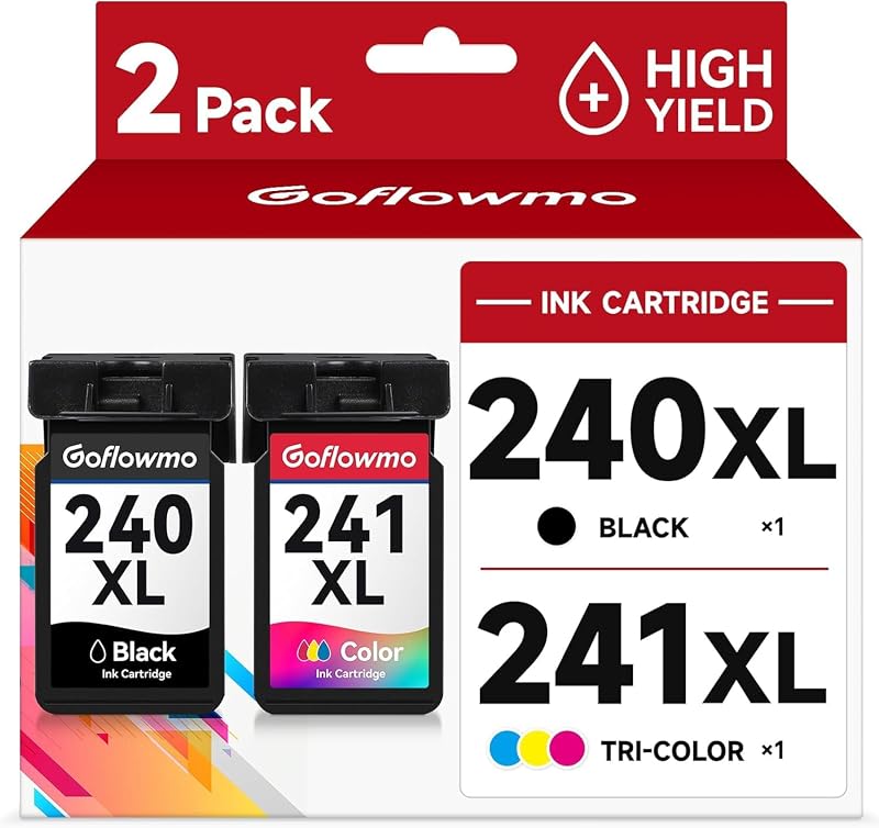 PG-240XL CL-241XL Ink Cartridge Compatible for Canon 240XL 241XL combo pack | for Cannon MG3620 MG3600 TS5120 TS5100 MG3520 MG2120 MG2220 MG3220 MX472 Printer Ink Cartridge High Yield(1 Black 1 Color)