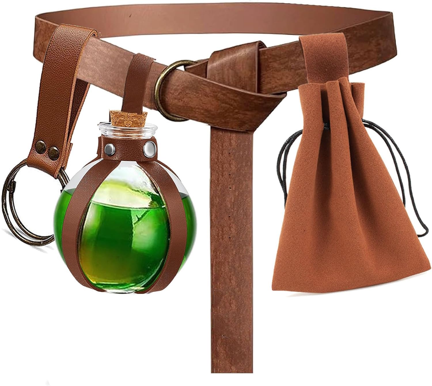 Renaissance Costume Accessory Belt Pouch Purse Potion Bottle Belt Waist Set Retro Medieval Festival Ren Faire