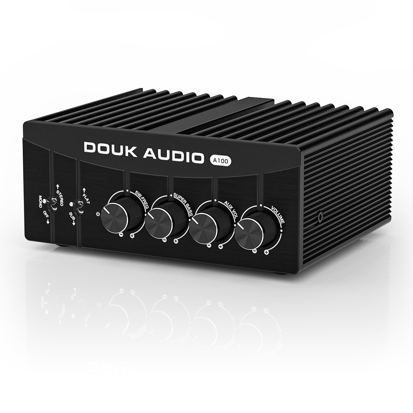 Douk Audio A5 Amplificatore Stereo TPA3255 600W – HiFi Classe D Con Filtro Passa-Alto E Alimentatore 48V, Per Home Cinema E Diffusori Passivi