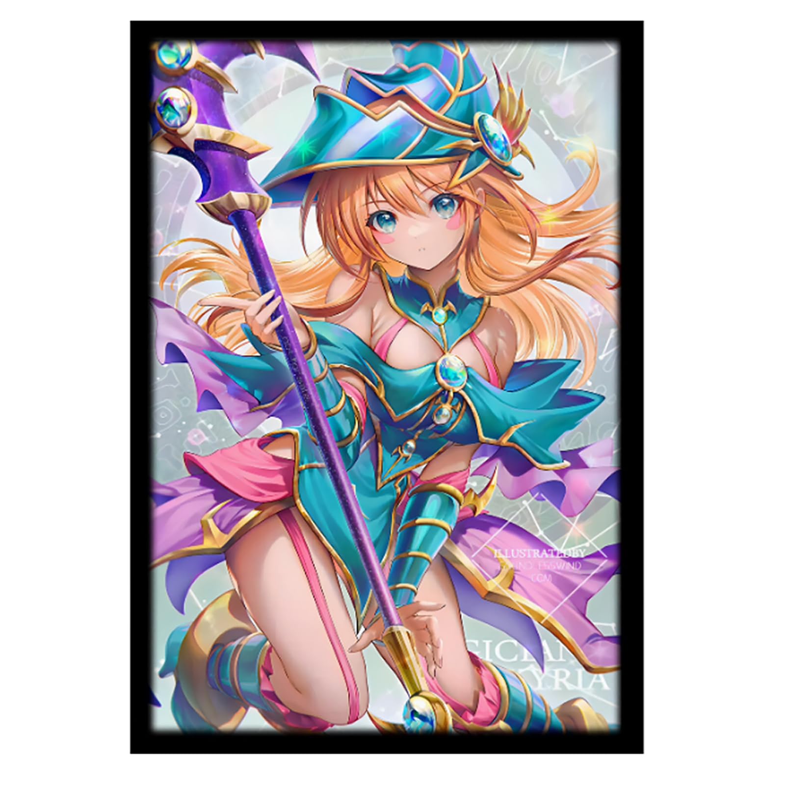 50 PCS Foil Anime Card Sleeves, Japanese Size Top Loading Cartoon Card Sleeves for YGO Board Game Card Protector 63mm x 90mm Toys