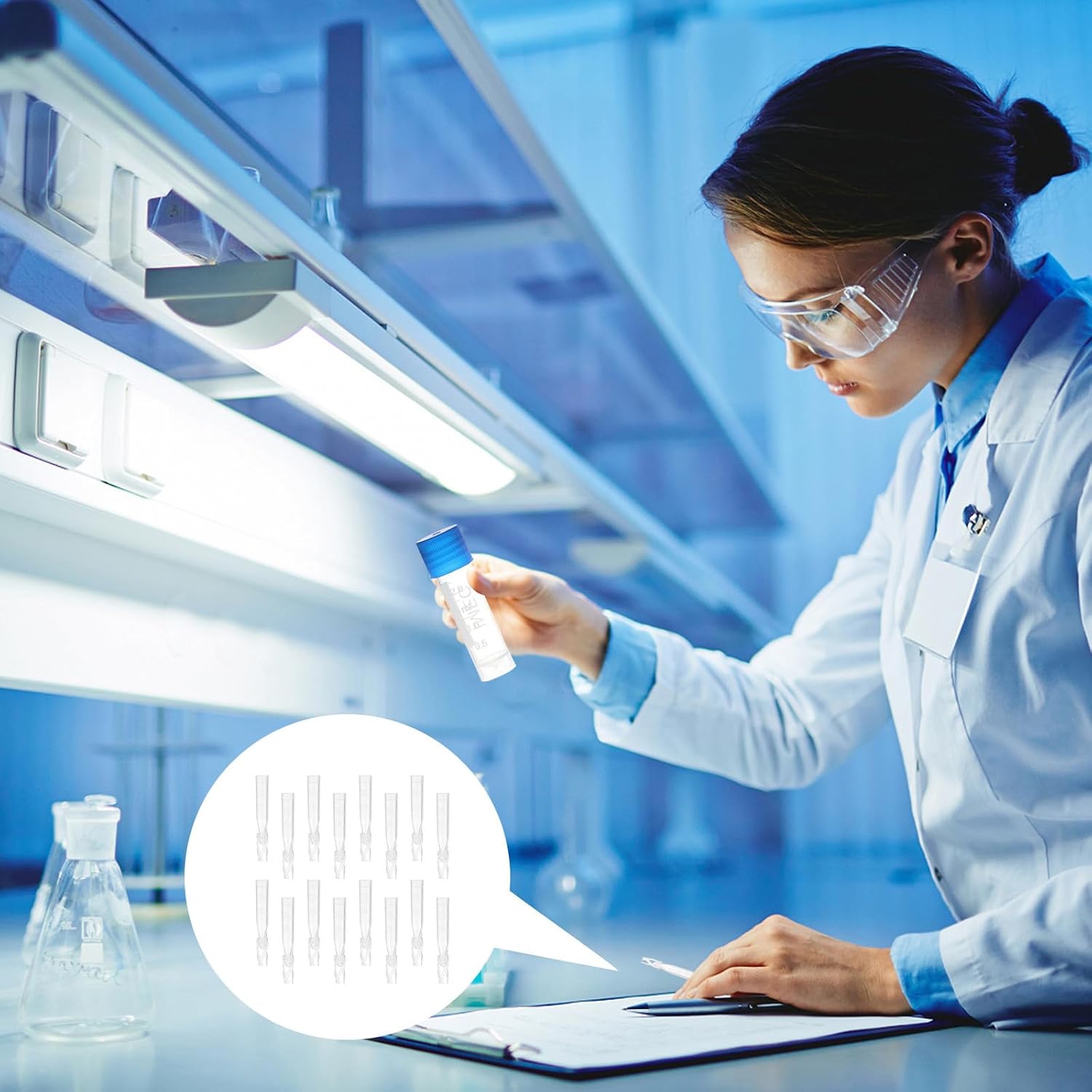 200pcs Transparent Hplc Vial Inserts for Chromatography Vials with Smooth Surface for Precise Sample Handling and Efficient Lab Workflow
