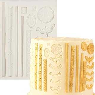 Baroque Silicone Molds, European-Style Relief Scroll Fondant Mold, Vintage Button Cake Decorations, for Candy Chocolate Cookie Dough Muffin Resin Molds, Wedding, Thanksgiving, Mother's Day
