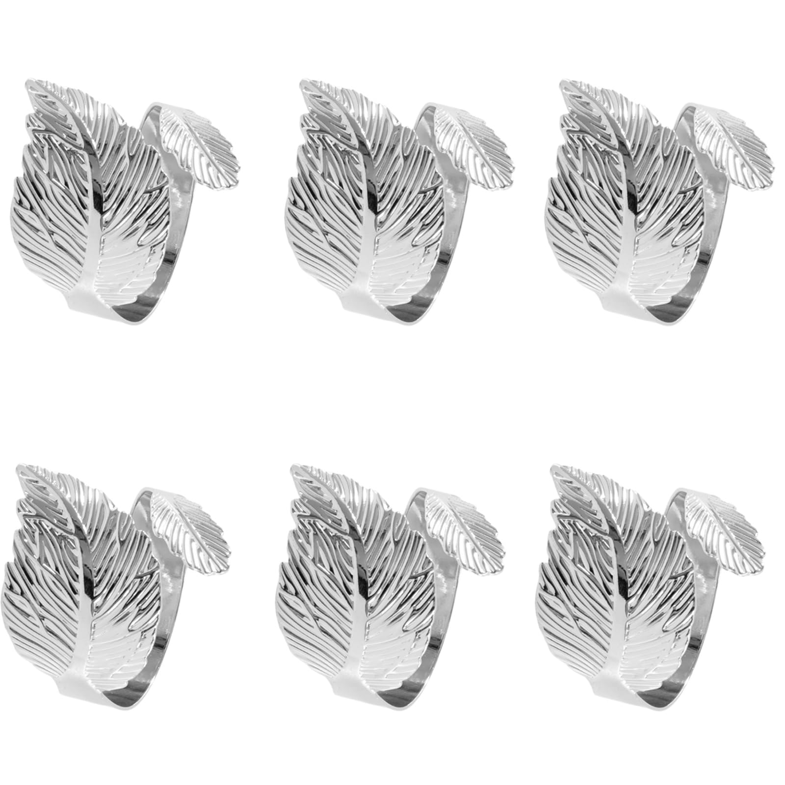 Of 6 Stylish Napkin Holders Functional Gold or Silver Rings Spacious Diameter for Various Sizes Metal Rings Set