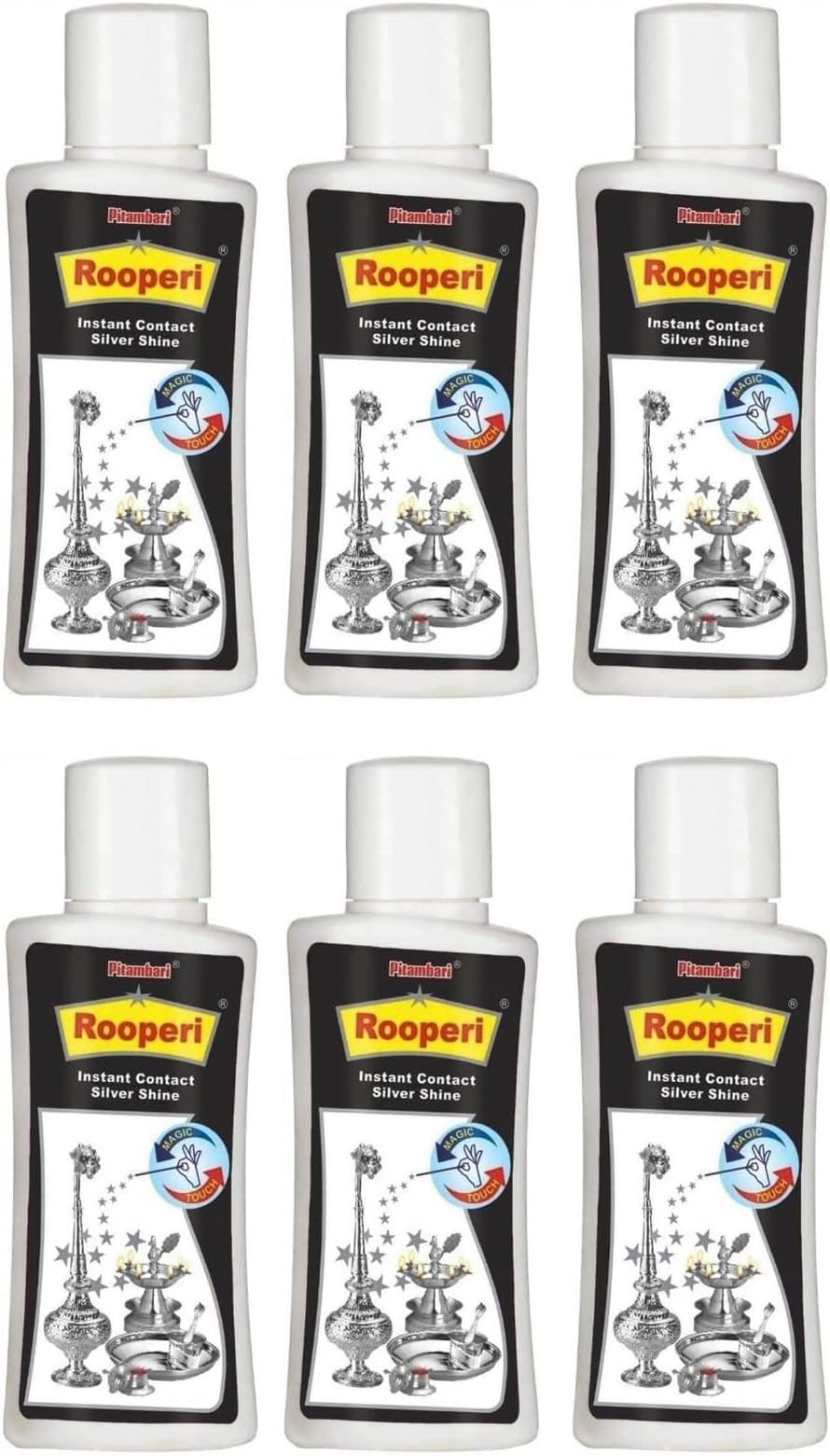 ARAI Pitambari Rooperi Instant Contact Silver Shine,Cleaner 50 ml (50 ML (Pack Of 6))