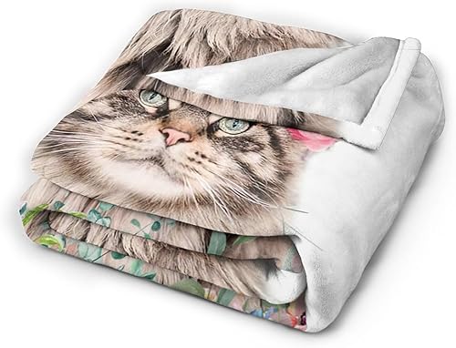 Miniatura 5 de Manta de gato para amantes de los gatos, para mujeres, suave, acogedora, bonita, manta de gatito, decoración de gato, manta de cama de felpa para