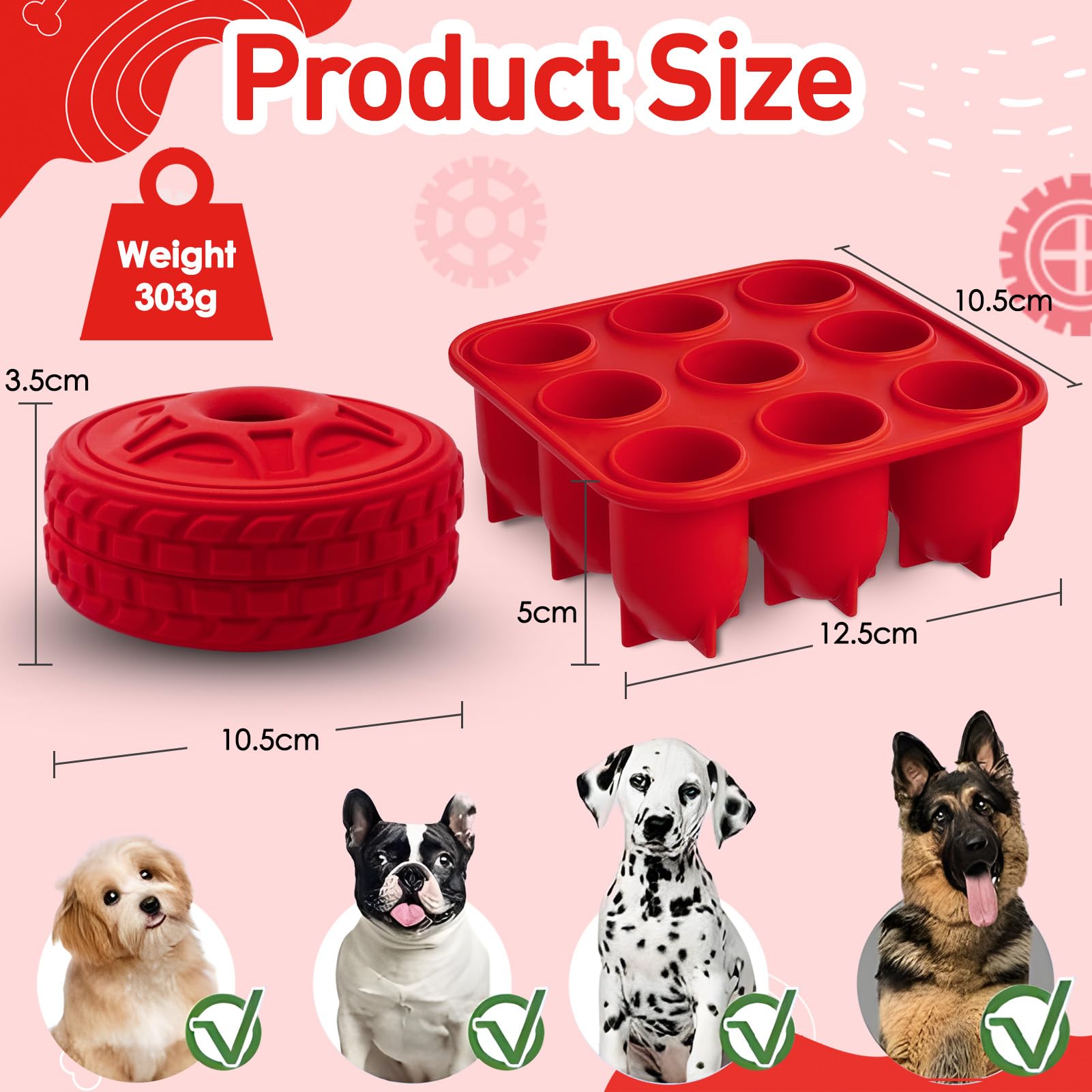 haheita Frozen Dog Toy to Keep Them Busy, Interactive Treat Dispensing Dog Toy - Image 3