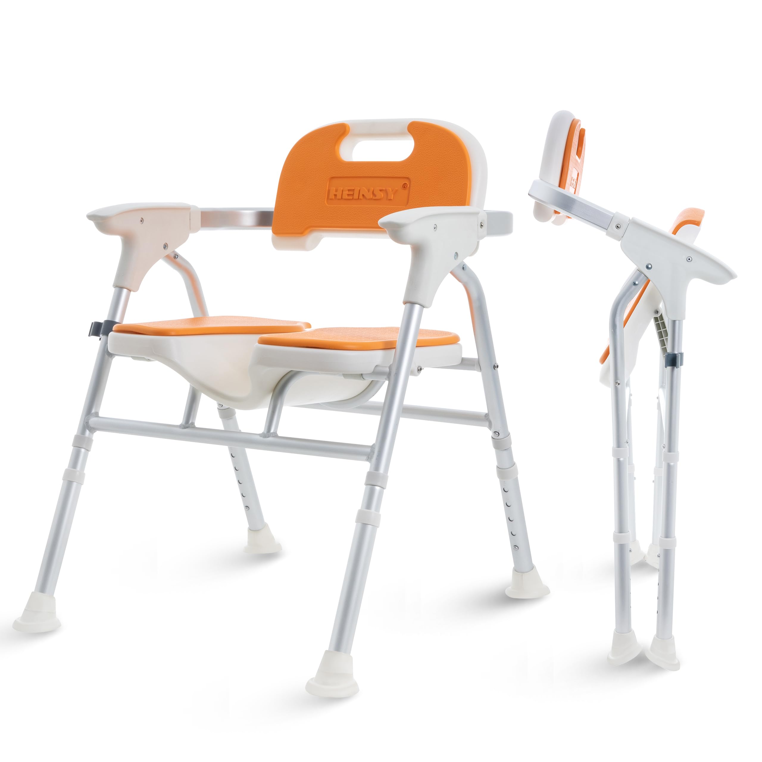 Foldable Upgraded Shower Chair with Armrests and Back,Heavy Duty Folding Bathtub Chair with Thicker Shower Seat for Elderly,Handicap,Disabled, Seniors & Pregnant,Supports Up to 400 lbs.