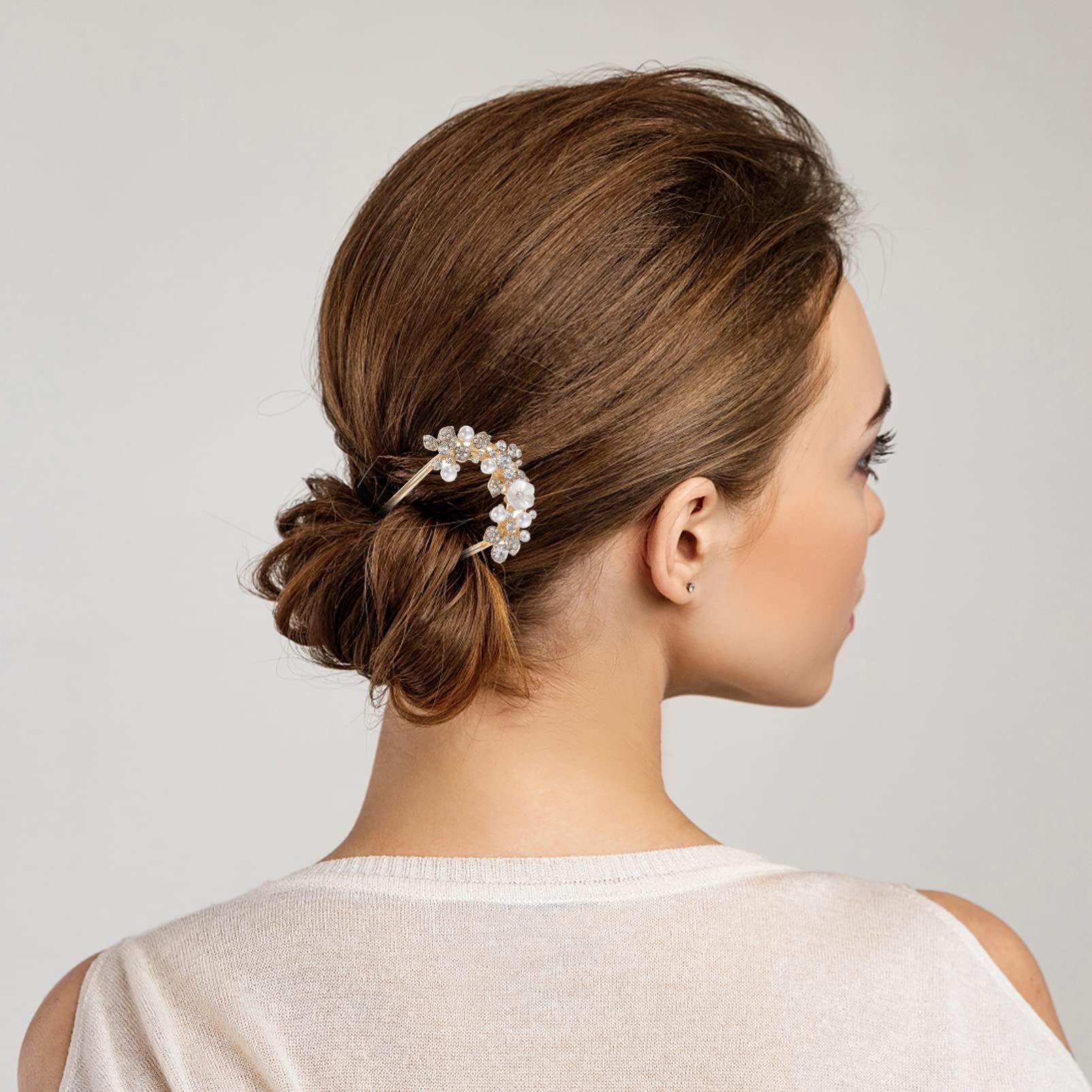 LALAFINA 5pezzi Fermaglio Per Strass e Perle Accessorio Elegante Per Donna Per Acconciature Chic e Occasioni Speciali Design Comfortevole e Non Scivoloso Per Sposa e Cerimonie