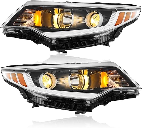 TODO Conjunto de faros delanteros compatible con faros delanteros Kia Optima 2016-2018, par de repuesto 92101D5000 92102D5000 KI2502196 KI2503196