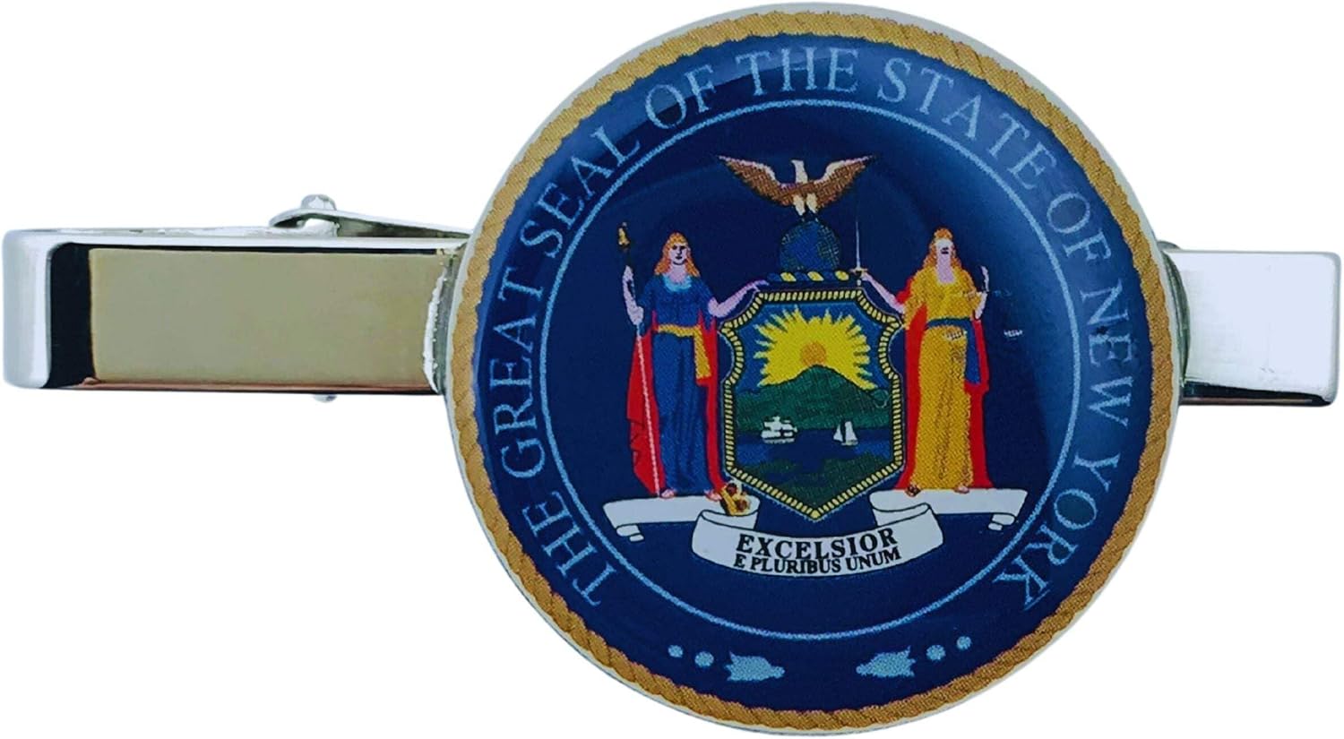 Tie Clip - State Seal New York - USA | 1.18-Inch State Flag Tie Clip | USA Flag Tie Bar for Men | Perfect for Formal Events, Business, and Gifts
