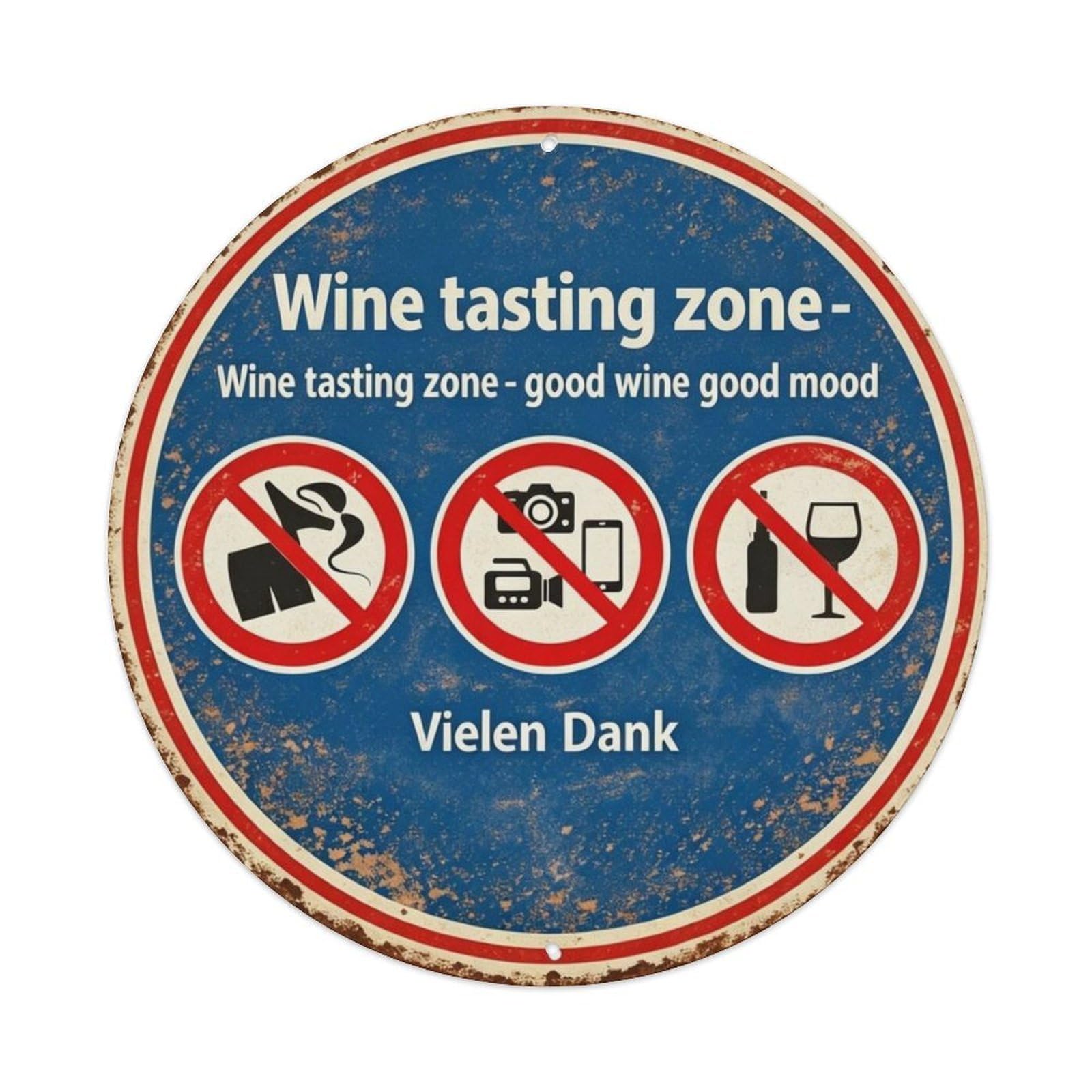 Wine Tasting Zone Metal Tin Sign Plaque