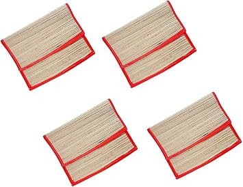 Organic Korai Pai/Kusha Grass/Pattu paai Chatai Assan Handmade Sitting Mat 16" X 12", Multicolour Pack of 2