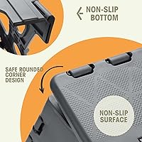 Vista 3 de Korpai Upgrade Taburete plegable de 9 pulgadas para adultos y niños con capacidad para hasta 300 libras, taburetes plegables antideslizantes