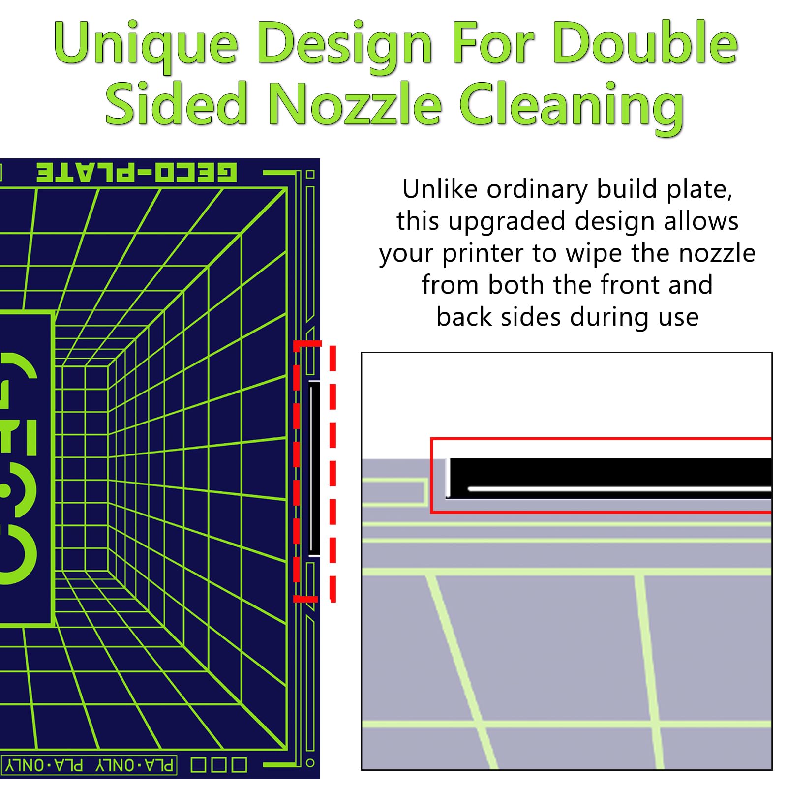 Plaque froide GECO PLA, mise à niveau, (pas de chauffage) pour imprimante 3D Creality K2 Plus, 370 x 370 mm, acier à ressort magnétique, 0 ℃