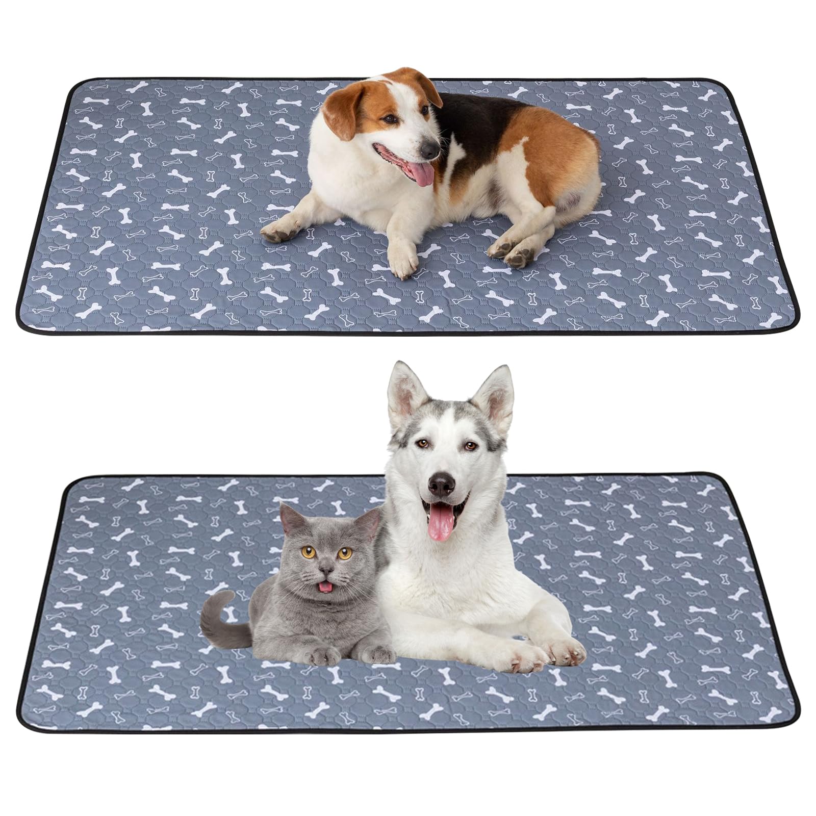 JSTHHTT 2 Pack Dog Training Pads, Reusable Puppy Training Pads, Washable Puppy Pads