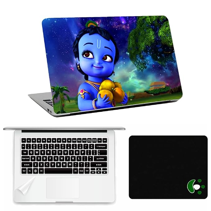 Namo Arts 3 in1 Laptop Accessories Combo Kit Little Lord Krishna Skin