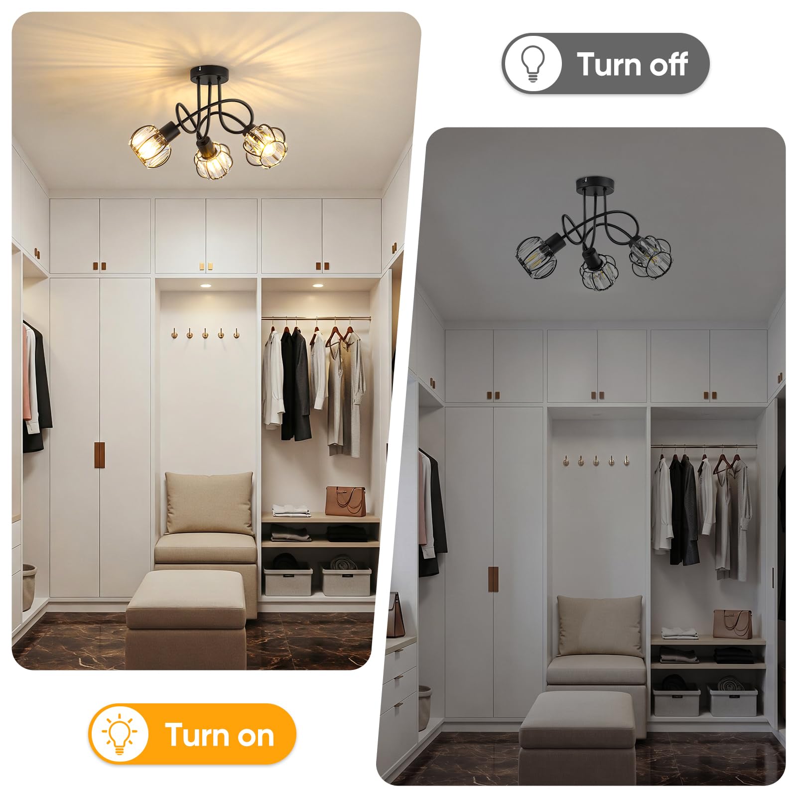 Plafonnier Spot, E14 3 Spots de Plafond Luminaire 4799908