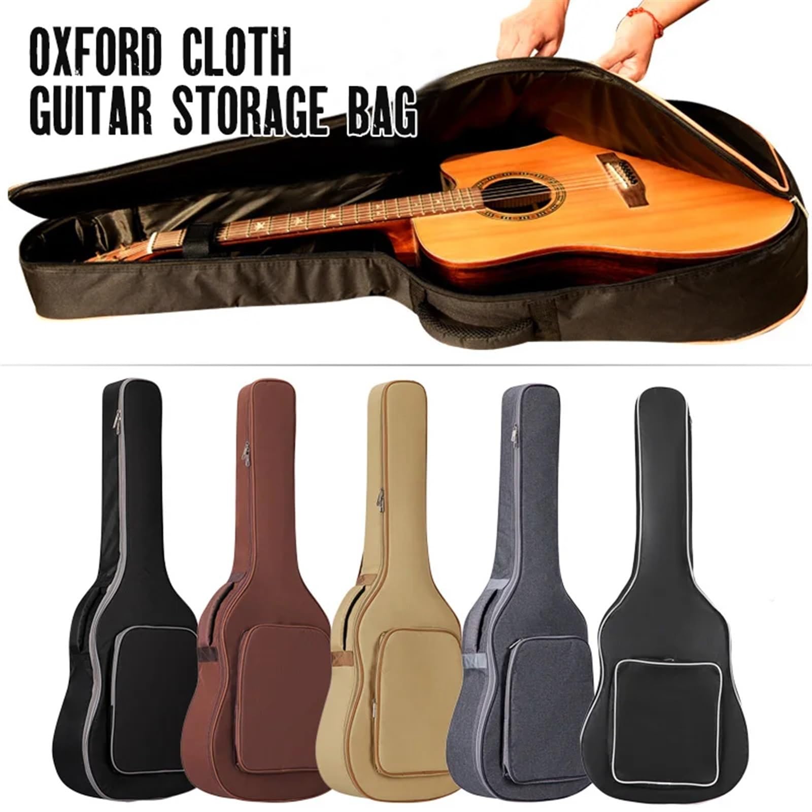 wasserdichte 41-Zoll-Gitarrentasche aus Baumwolle, schützender Aufbewahrungsrucksack, Tragetasche mit Oxford-Gurten, gepolsterte Gitarrentaschen Zum Transportieren von Gitarren(Color5)