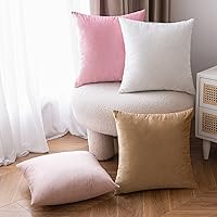 Vista 43 de EMEMA Paquete de 2 fundas de almohada de terciopelo, decorativas, cuadradas, suaves, sólidas, para sofá, dormitorio, silla o automóvil, 18 x 18 Gris