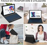 JADEMALL Lenovo Tab M10 FHD Plus 10.3" Billentyűzet Tok Bluetooth Világítással Toll Tartóval Fekete 7