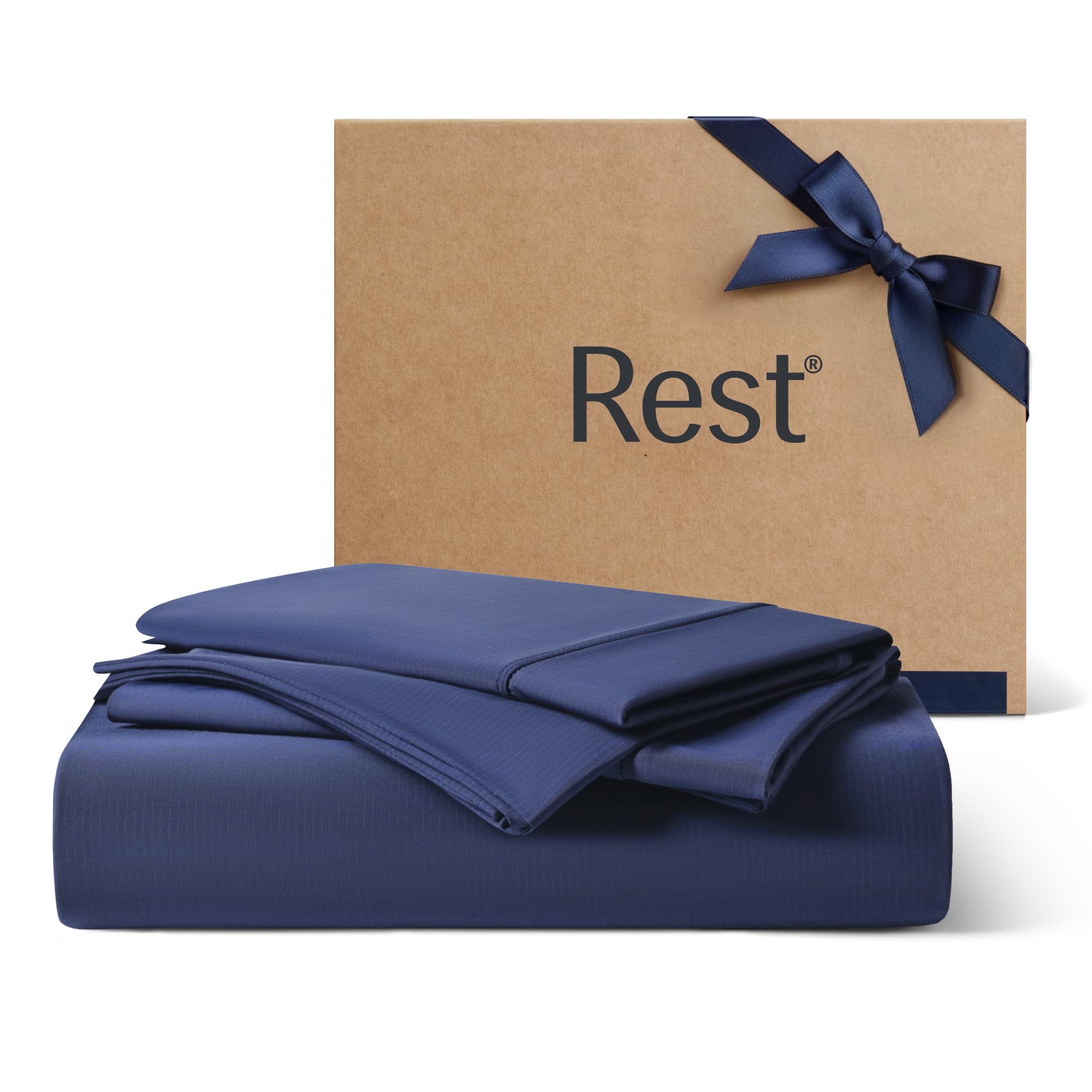 REST® Evercool®+ Starter Sheet Sets, Twin XL Size, Blue, Breathable Bed Sheet for Hot Sleeper and Night Sweats, with Pillowcases, Ionic+ Self-Cleaning
