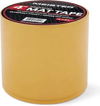 Meister Premium Mat Tape for Wrestling, Grappling and Exercise Mats - Clear - 4" x 84ft - 1 Roll | Trusted by high schools, colleges & national championships. Transparent seam tape for wrestling, grappling & exercise mats