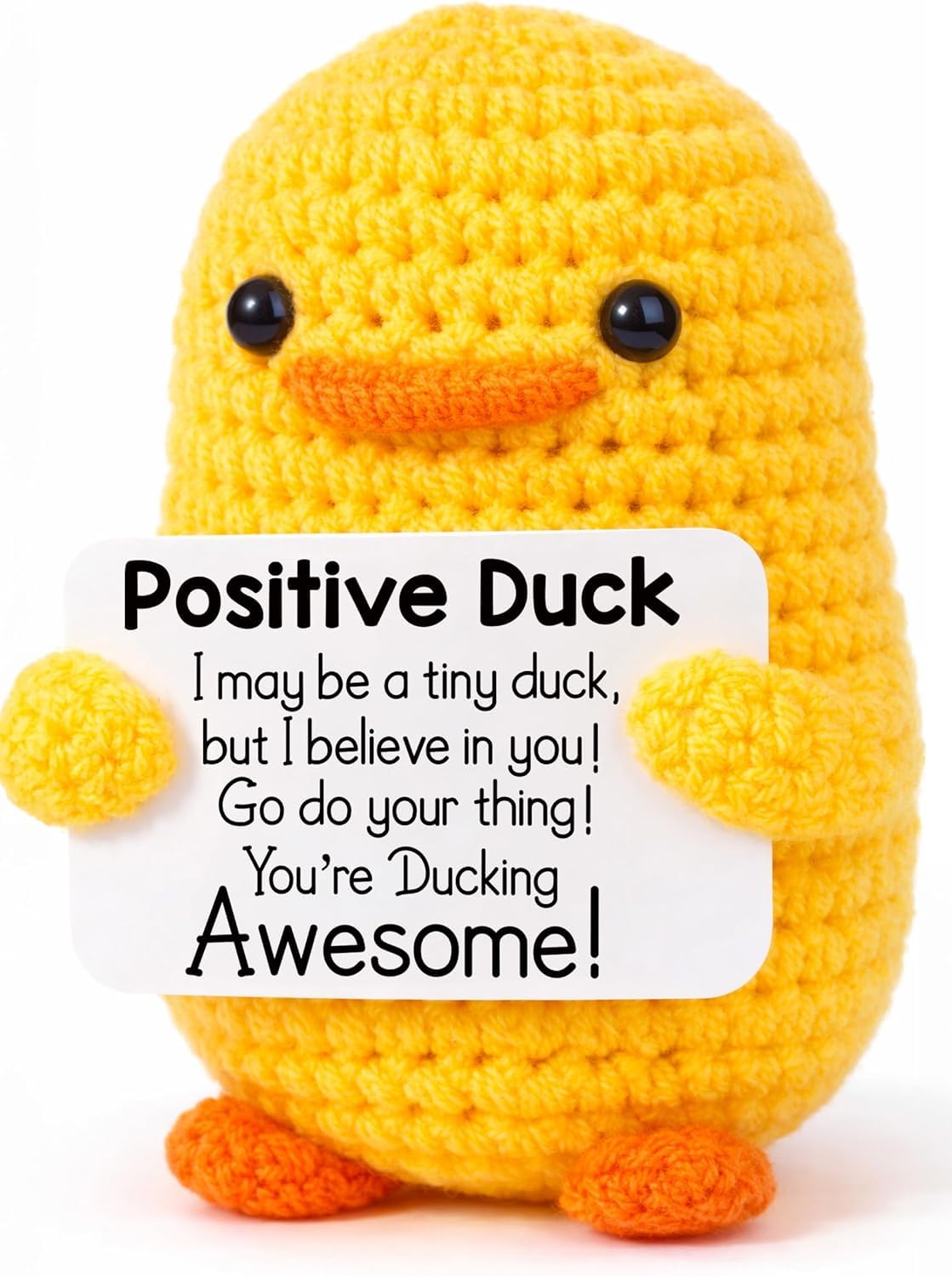 Birthday Graduation Gifts for Girls, Emotional Cheer Positive Inspirational Stress Relief Small Funny Cute Crochet Duck Grad Gift for College Students Teen Her Him Friend Coworker-image-42