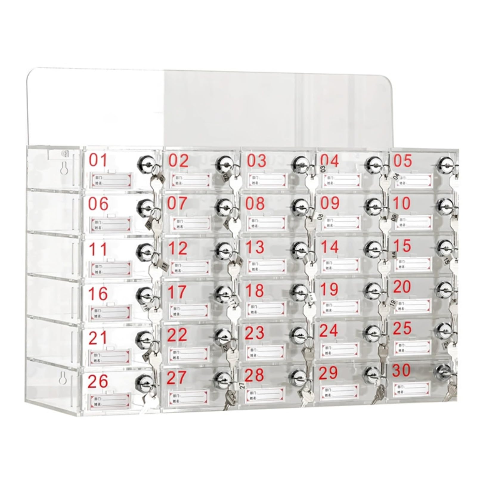 Casillero de almacenamiento para teléfonos de 9 a 40 ranuras – Caja organizadora de escritorio con cerradura para la gestión de dispositivos móviles de empleados de escuelas, fábricas y oficinas (30