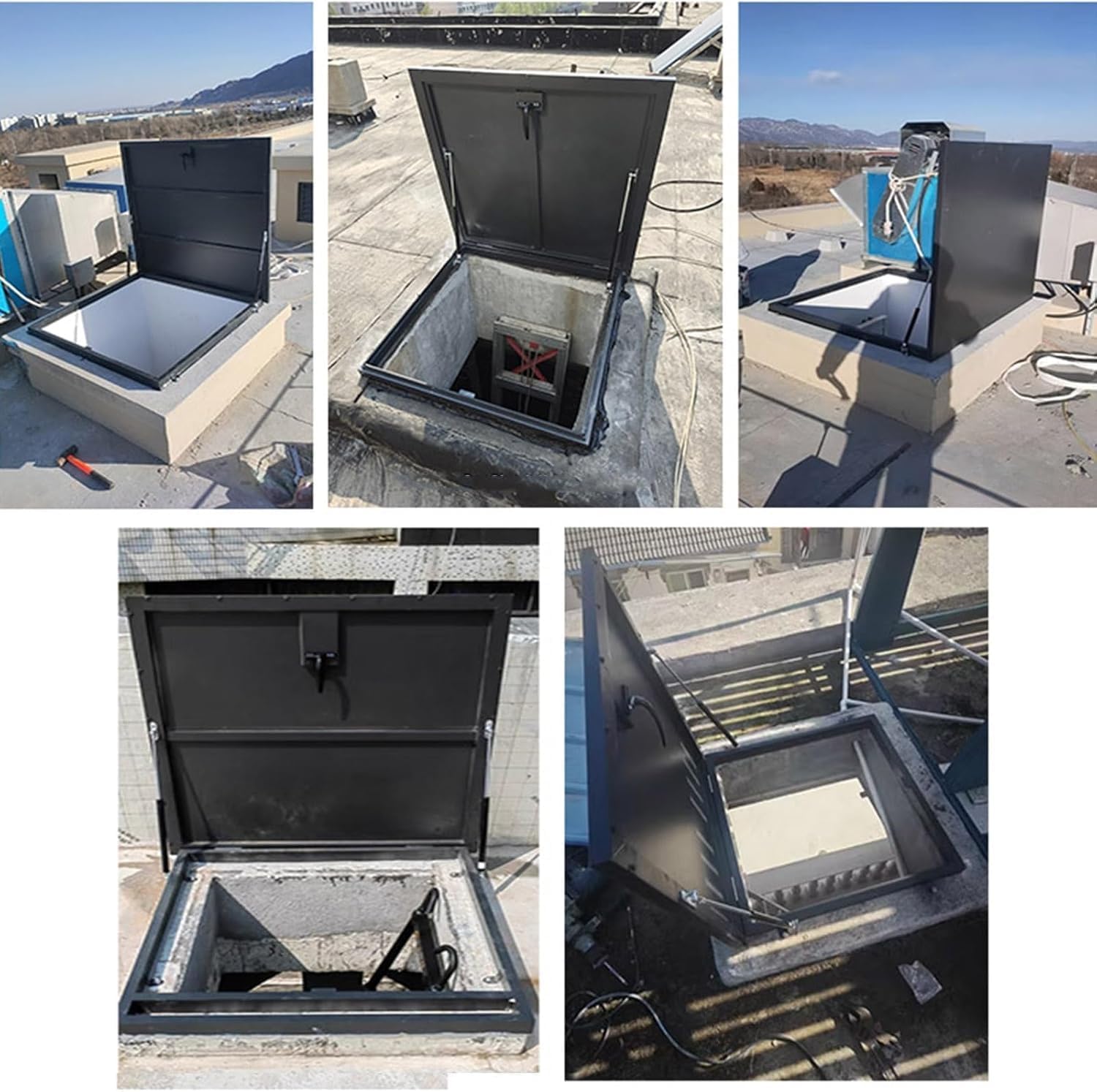 Roof Access Hatch, Roof Hatch Cover, 30 X 36 32x32 26x30 22x38 30x30 24x24 24x36, Thick Galvanized Steel Maintenance Door Flat Roof Access Hatch(Size:LXW-95x90cm/37.4x35.4in,Color:Inner/Lxw)