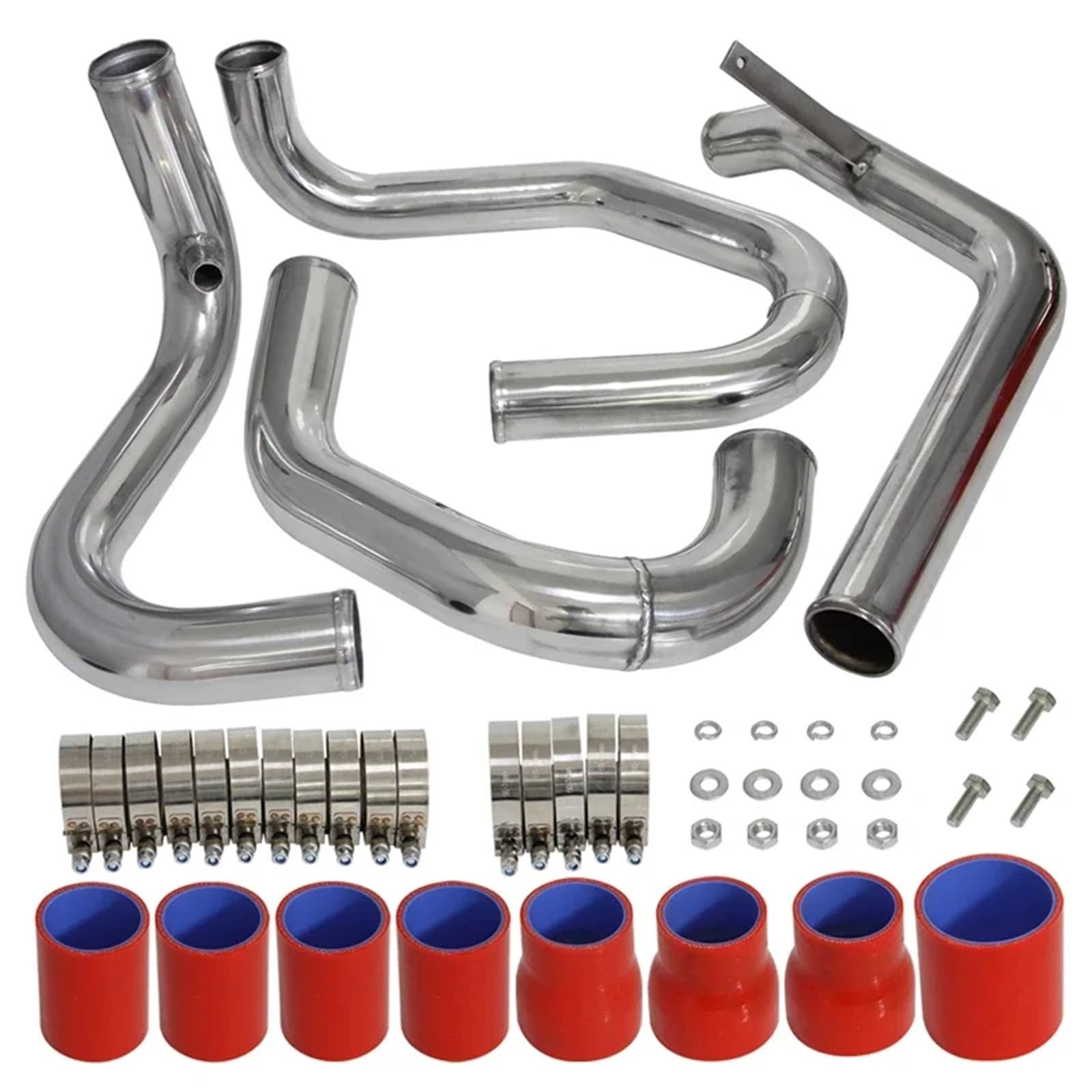 Hgddbae M6100 Metal Cooled Intercooler Turbo Intercooler Fit For Mk4 1.8L Turbo 98-05 Red/Blue/Black Front Mount Intercooler Piping(M6100 Metal)