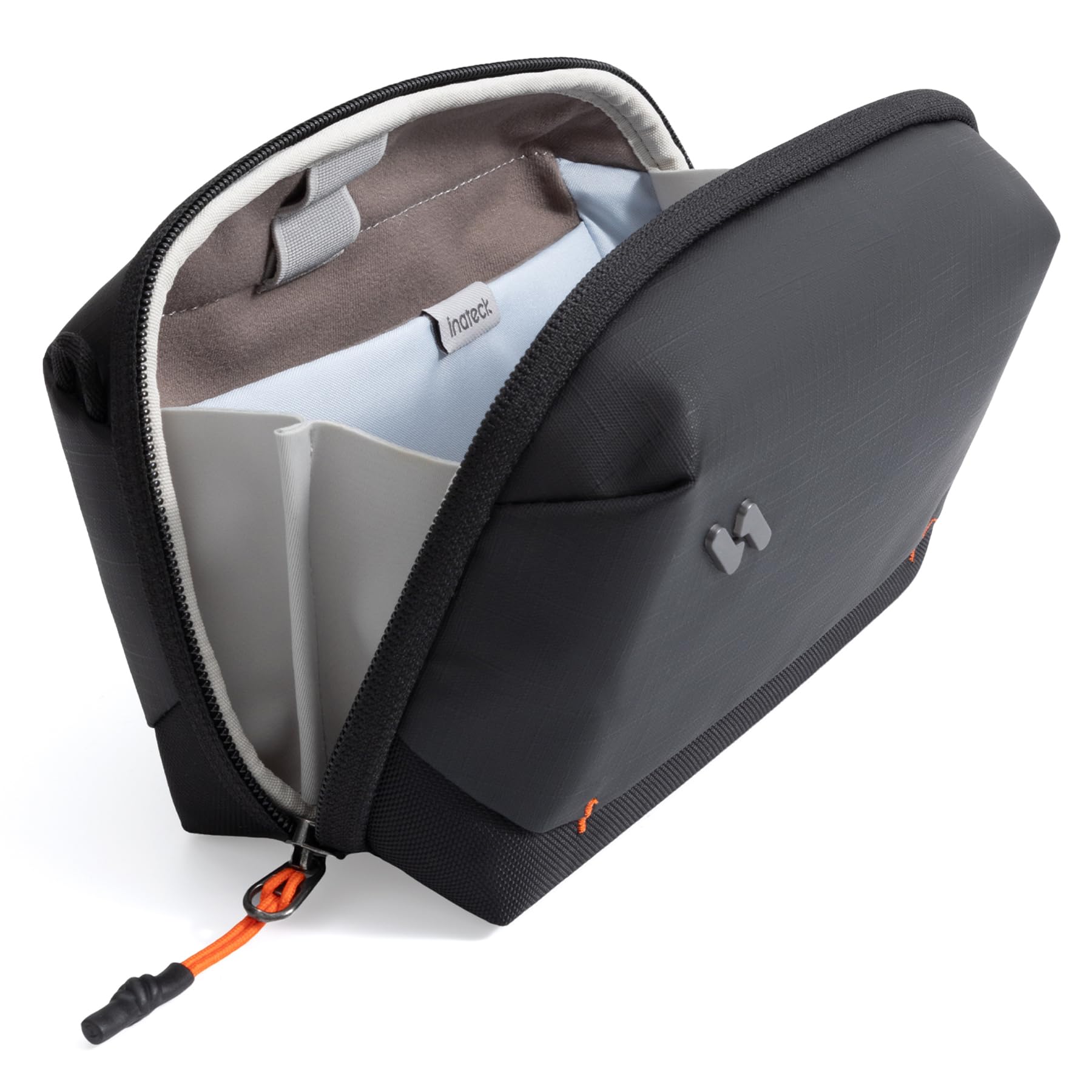 portable electronics organizer in black for cables power banks hubs