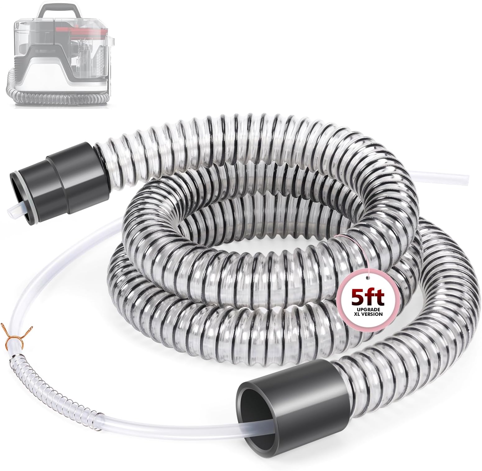 Upgrade XL Version Extension Hose Attachment Compatible with Hoover Clean Slate & Spotless Carpet Cleaner FH15000V, FH11300, FH14000, FH14000V, BH14000V, 60 Inch Carpet Cleaner Tube Replacement Parts