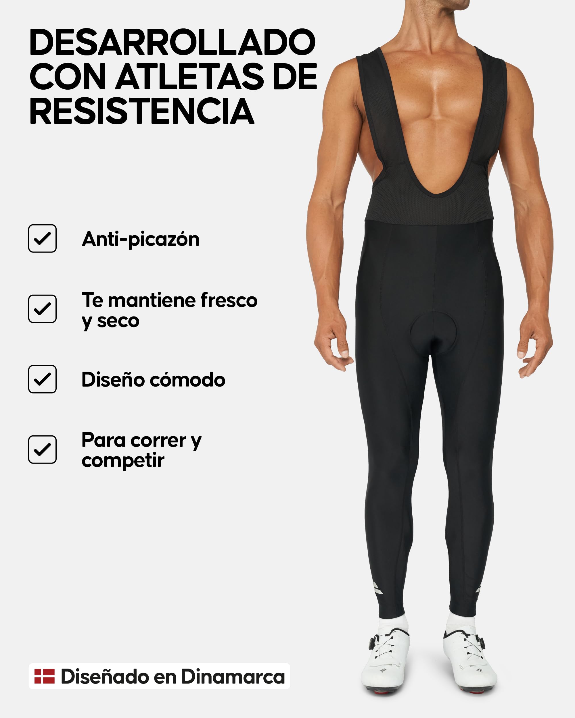 Danish Endurance Culotte Ciclismo Hombre Largo, Maillot Ciclismo Hombre - Ropa Ciclismo Hombre Invierno