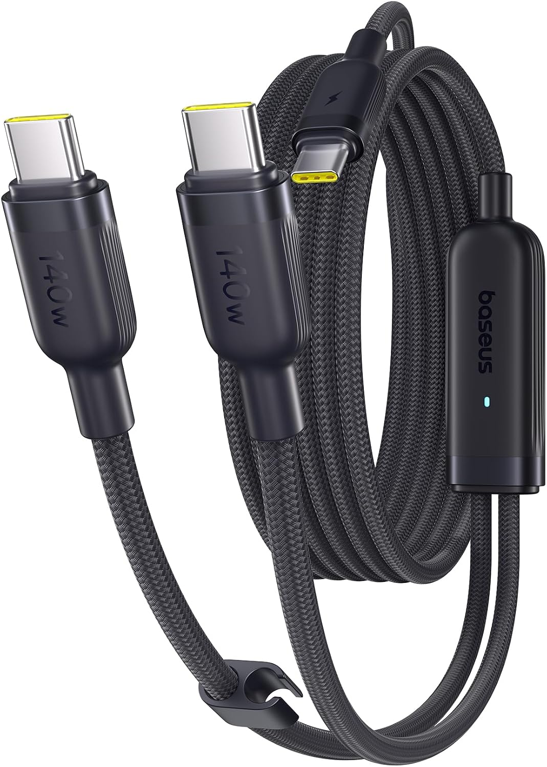 USB C Cable, Single Port Max 140W 4.9FT 5A USB C Charger Cable, 2 in 1 Multi Fast Charging Cable, Nylon Braided USB C to USB C Cable for 17/Pro/Plus/Max, MacBook Pro, iPad Pro, Galaxy S24/S23