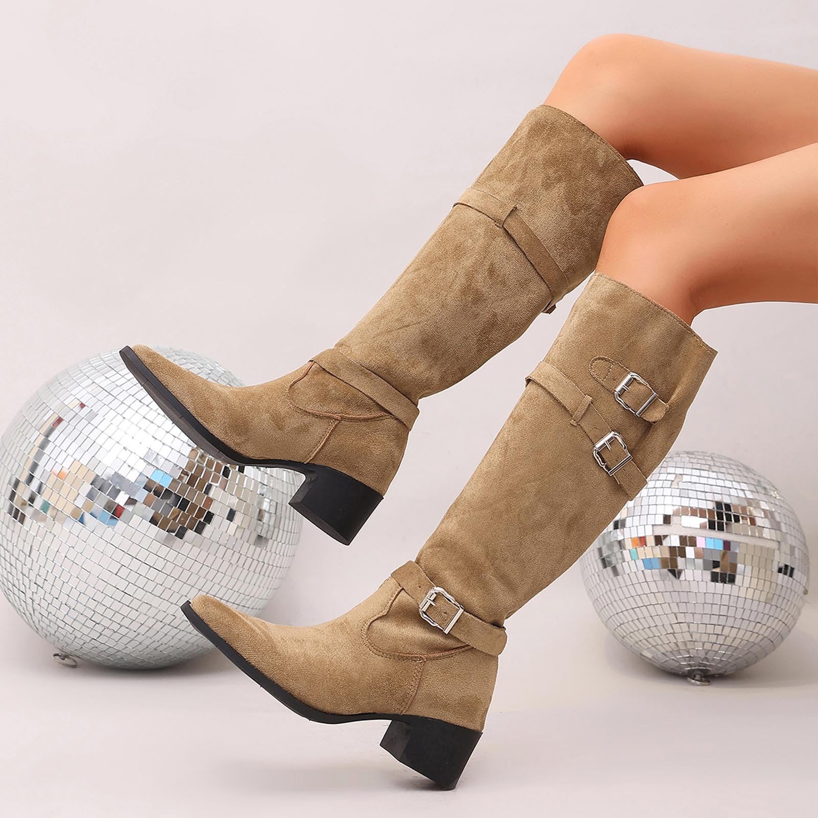 Stiefel mit modischen Schnallendetails für vielseitige -Party- Abendgarderobe