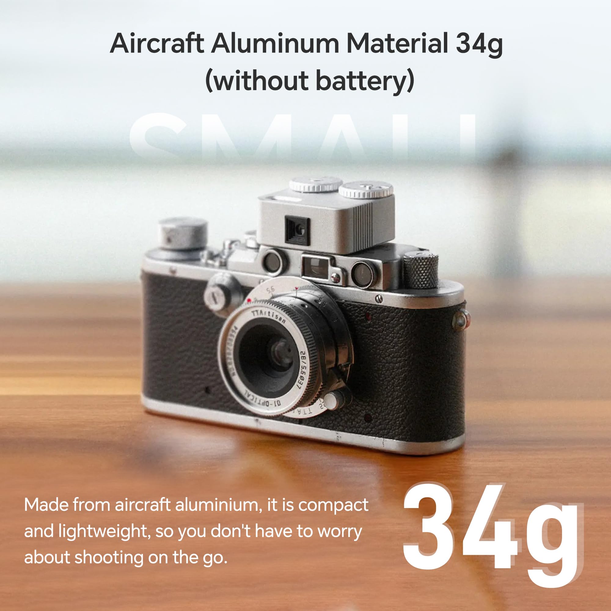 TTArtisan Upgrade Light Meter II Generation Zwei Scheiben Belichtungsmesser für die Fotografie mit Cold Shoe Mount Kompatibel mit verschiedenen Kameras (Aluminium Schwarz)