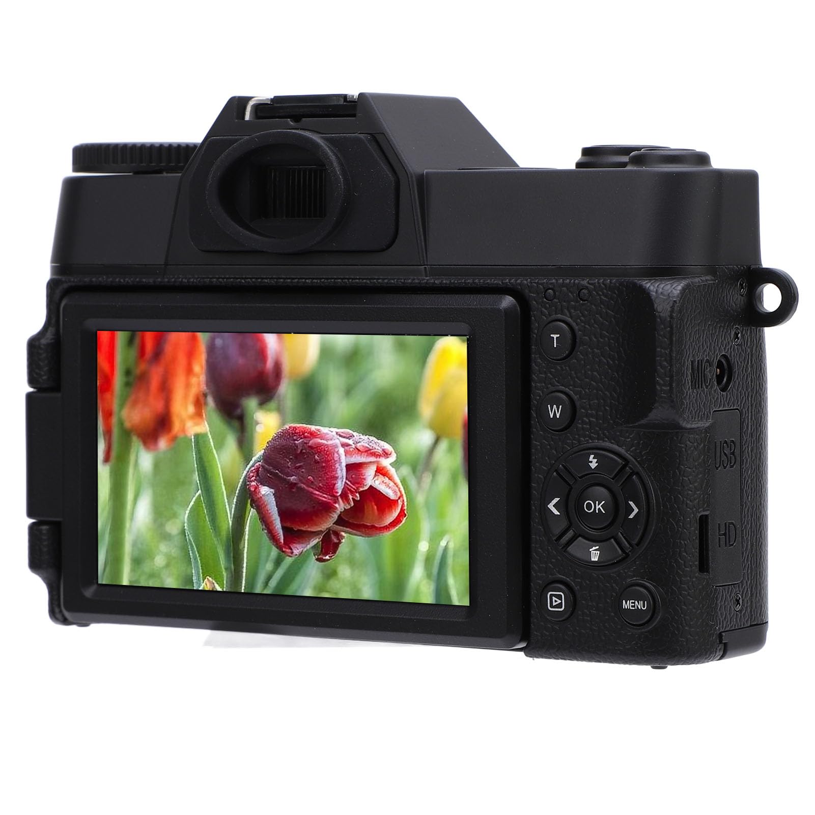 Cyfrowy Aparat Fotograficzny 4K do Fotografii, Aparat do Vlogowania 56 MP, 3-calowy Ekran Dotykowy IPS, Cyfrowy Aparat Typu „wskaż i Zrób zdjęcie” z 16-krotnym Zoomem, Kompaktowy
