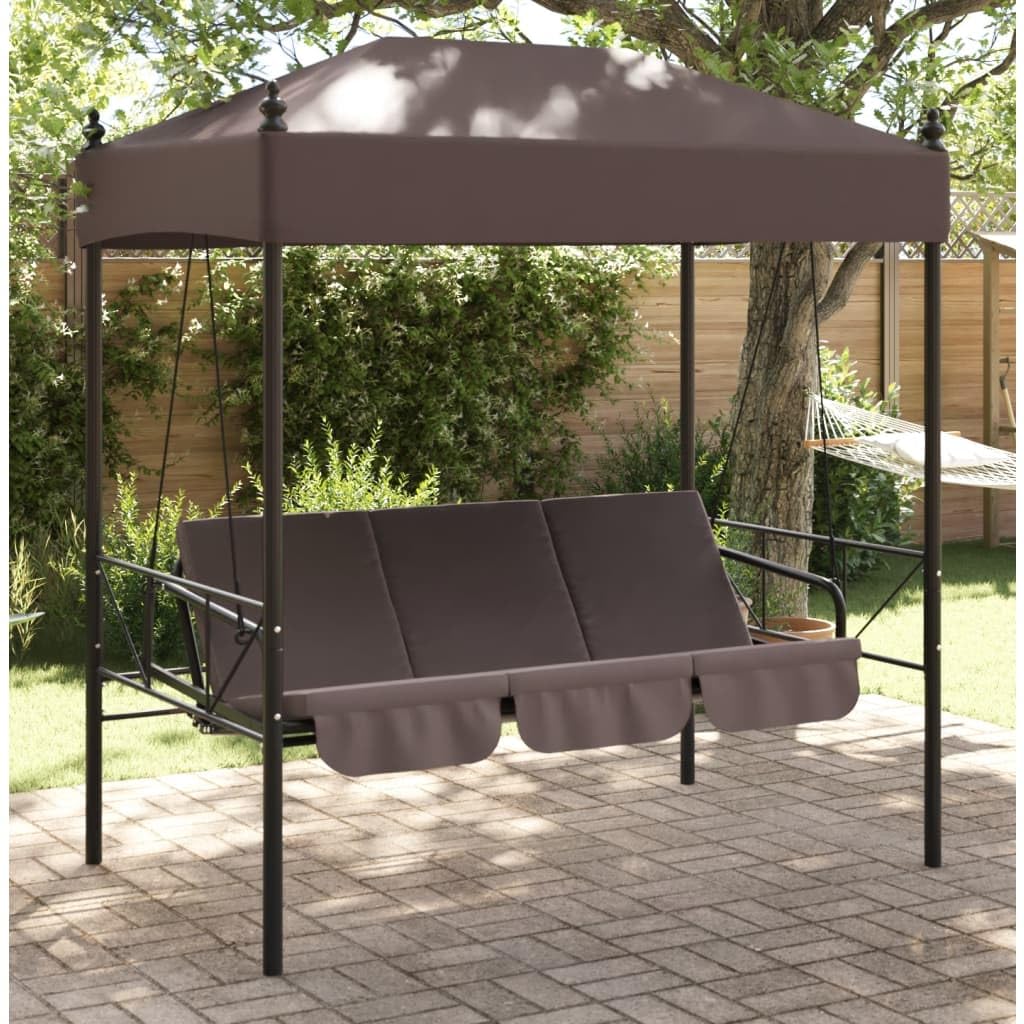 Banco Columpio de jardín con toldo Acero marrón café, Columpio Jardin Exterior, Balancin Jardin Exterior, Muebles Jardin Exterior, Balancin Balcon - 4008900