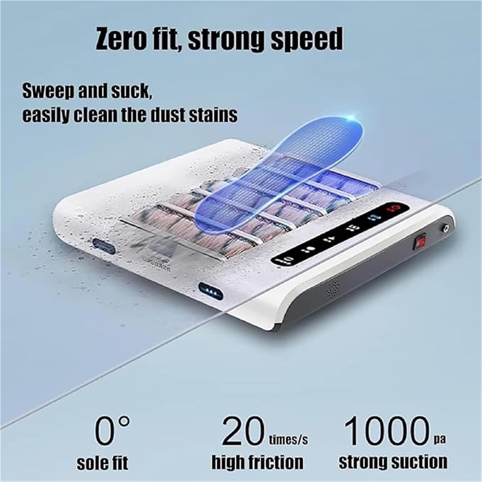 Pulidora eléctrica de zapatos de inducción, máquina automática de limpieza de suelas, succión de 1000 Pa, 260 RPM, sin agua para el hogar, oficina y uso comercial