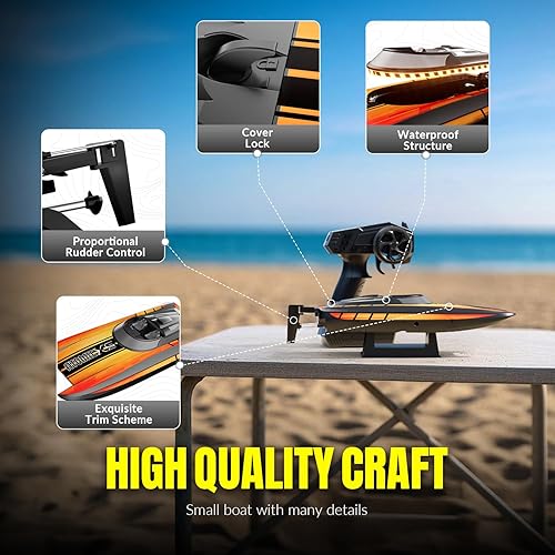Miniatura 9 de VOLANTEXRC Barcos de control remoto para piscina y lago de 20MPH atómico XS barco RC de alta velocidad para niños o adultos regalos de juguete barco
